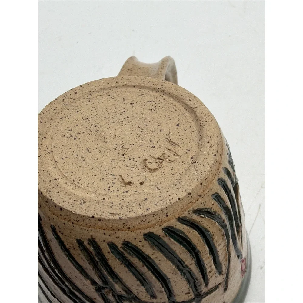Studio Pottery Demitasse Espresso Coffee Cup W/Saucer Handmade Signed